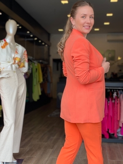 BLAZER GOLA CARECA TANGERINA - Usina da moda