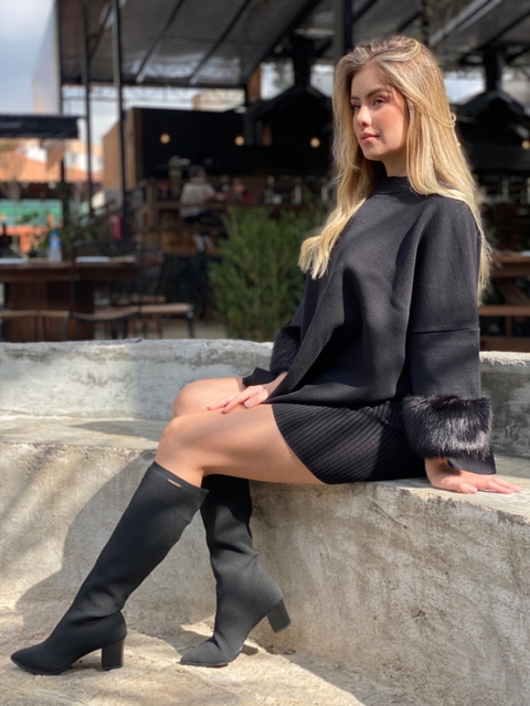 BOTA TRICOT PRETA - comprar online
