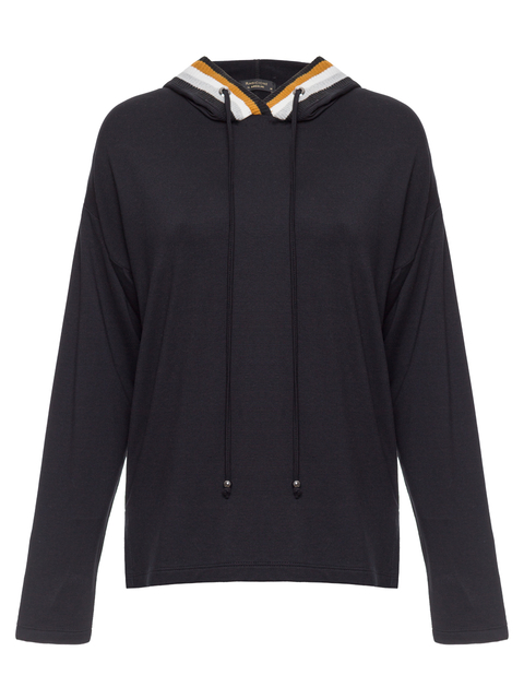 BLUSA MOLETOM PRETA/CINZA