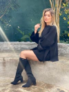 BOTA TRICOT PRETA