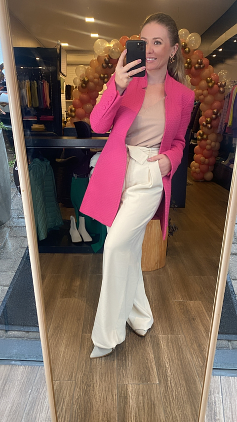 CASACO 7/8 ROSA TWEED PAULISTA