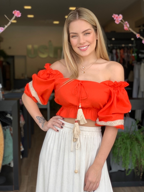 TOP DE LINHO DETALHE RENDA
