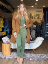 CALÇA SARJA SKINNY MILITAR