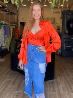 BLUSA CETIM LARANJA - comprar online