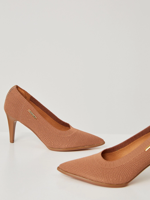 SCARPIN TRICOT CAMELO