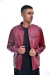 JAQUETA SLIM DE COURO S/ GOLA VERMELHA - comprar online