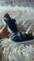 Zapatilla abrojo mediana cuero sint. #Negra