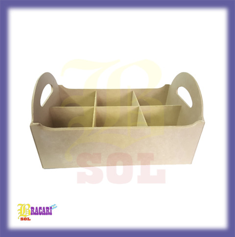 PORTA PRODUCTO CON MANIJA / 6 DIVISIONES ( 38X22X18)