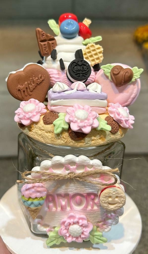 FRASCOS DECORADOS CON DULCES 190CC, LLENOS DE DETALLES