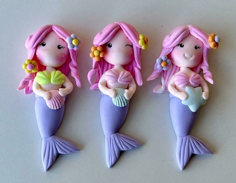 APLIQUE DE SIRENA 10CM, PORCELANA FRIA (10 UNIDADES)