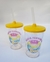 50 Copos Com Tampa e Canudo 480ml Personalizados - Lembrança Encantada