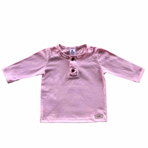 REMERA CIPRÉS M/L CON BOTÓN- ROSA - comprar online