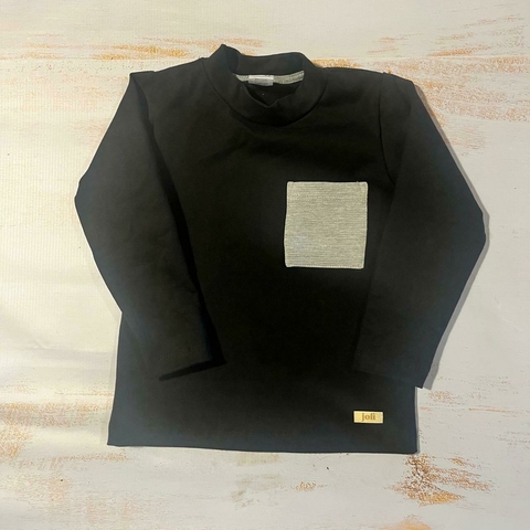 CAMISETA M/L CON BOLSILLO - NEGRO - comprar online
