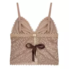 Corseletta camel con encaje Jesús Fernández - comprar online