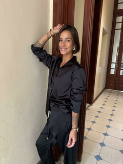 pijama camisero y pantalón black - tienda online