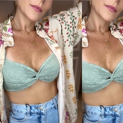 Cropped Lastex verde