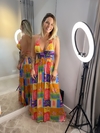 Vestido longo frente unica decote costas