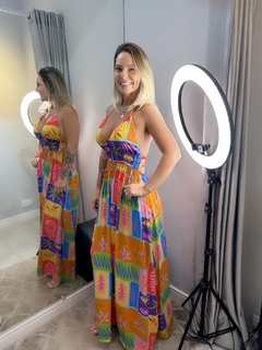 Vestido longo frente unica decote costas - comprar online