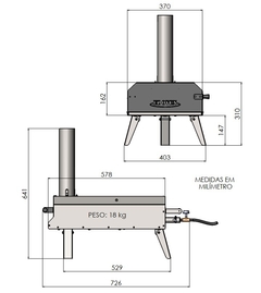 Imagem do Forno EZ Oven 35 com kit a Gás GLP alta pressão + Pá de inox