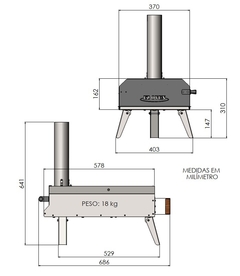 Forno EZ Oven 35 com kit Gás GLP alta pressão + Lenha + Pá de inox - EZ Oven Gourmet
