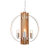 Araña colgante 3 luces en madera y metal negro o blanco - comprar online