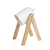 Lámpara de Mesa COLUMPIO – Madera Paraíso con Pantalla Metálica Blanca o Negra – Altura 23 cm – E27