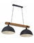 Lámpara de Techo Colgante de 2 Luces en Madera y Metal para E27 - 70cm de Elegancia y Modernidad