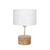 Lámpara de Mesa FAUSTO en Madera Paraíso Maciza – Detalles en Oro Mate y Pantalla Egipcia Blanca
