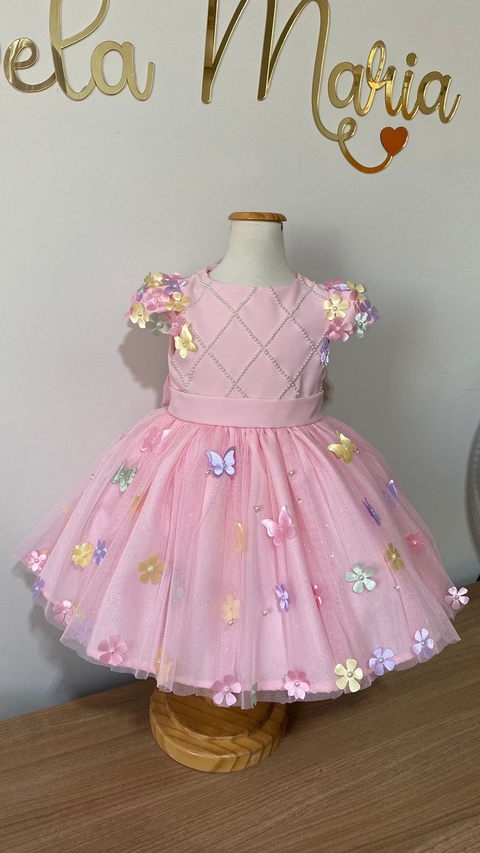 Vestido Rosa Jardim Encantado 5