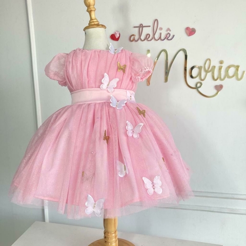 Vestido Luna rosa bebê