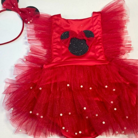 Romper e tiara inspiração Minnie