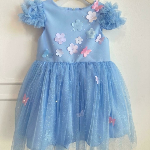 Vestido blue flores