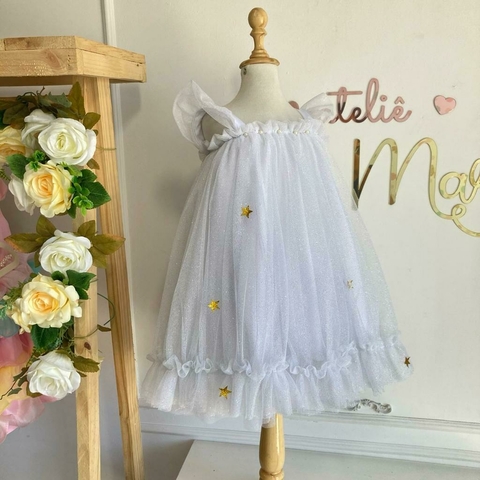 Vestido Bella Branco com estrelas