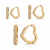 Kit 3 Pares de Brincos Argola Coração Folheados com Microzircônias – Dourado ou Prata KT352 - Casa Biju 