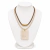 Colar Feminino com Pingente Marmorizado Colar Elegante com Cordão Duplo e Regulagem CL744