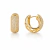 Brinco Argola Folheado com Zircônias Dourado e Prata Feminino Elegante Médio BR666