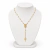 Terço Colar Religioso em Aço Dourado com Cruz CL656