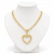 Colar Feminino com Pingente de Coração Folheado a Ouro Elegante CL733