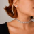 Conjunto Choker Riviera com Brinco Ponto de Luz Bijuteria Fina Dourado e Prata CJ472 - Casa Biju 