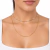 Colar Duplo Folheado Dourado com Contas Peroladas com Extensor – Choker CL205 - comprar online