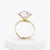 Anel Solitário Virginia Folheado a Ouro e Prata 950 Antialérgico | Anel Feminino Regulável Zircônia 12mm Brilhante - loja online