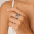 Anel Regulável Feminino com Zircônias Aço Inoxidável Prata Elegante Ajustável AN59 - comprar online
