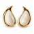 Brinco de Aço Dourado Gota Curvada – Preto, Off White, Verde ou Rosa BR42 - comprar online