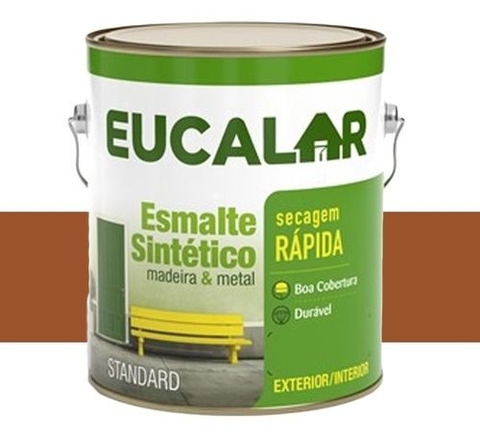 Tinta Esmalte Sintético Para Madeira E Metal Marrom Conhaque Brilhante 900mL Eucatex