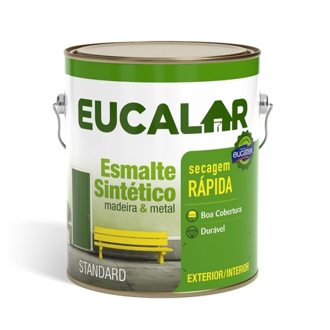 Tinta Esmalte Sintético Para Madeira E Metal Cinza Médio Brilhante 900mL Eucatex