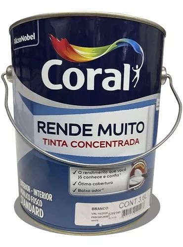 Tinta Rende Muito Concentrada Acrilico Branco 3,6L Coral