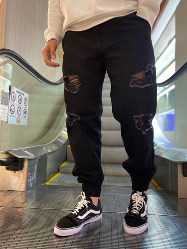 Jeans Jogger Worn Black Revston Varios Hombre Nuevo