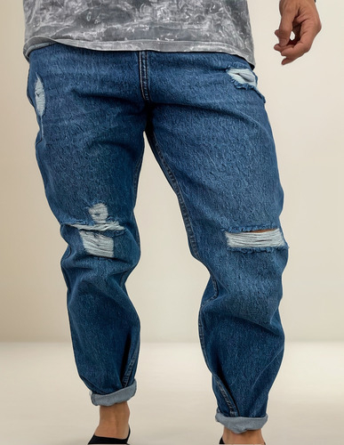 Pantalón Jean Santa Elena Recto Mom Hombre Nuevo Azul