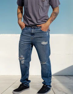 Pantalón Jean Santa Elena Recto Mom Hombre Nuevo Azul - Hormaf