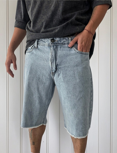 Bermuda Zummo Mum Recta Oversize Roturas Hombre Nueva